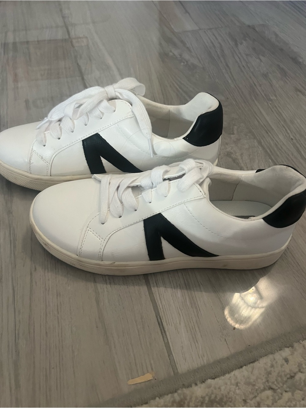 MIA White Sneakers with Black Accents